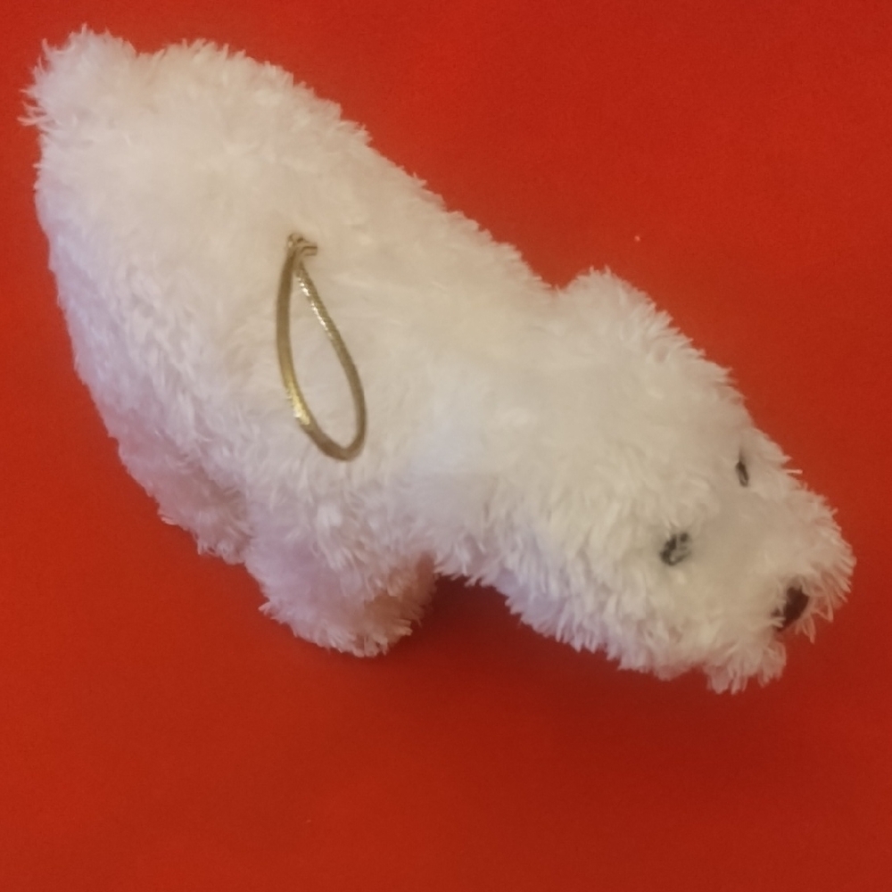 Copy White Plush Dog CHRISTMAS Ornament